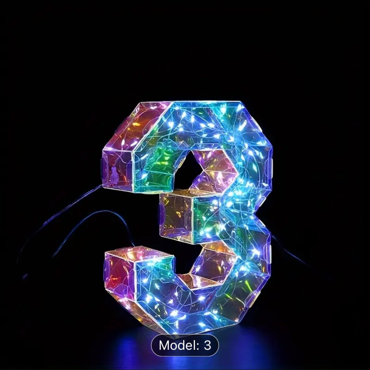 Vibrant LED Number Lights for Party & Event Decor- 3 & 0 (30)