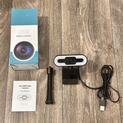 Webcam With Ring Light And Mic 