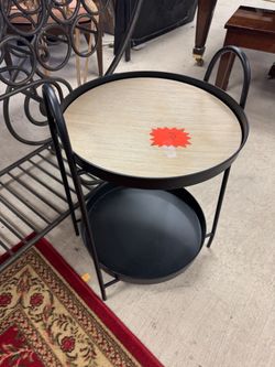 Round Two-Tier Side Table