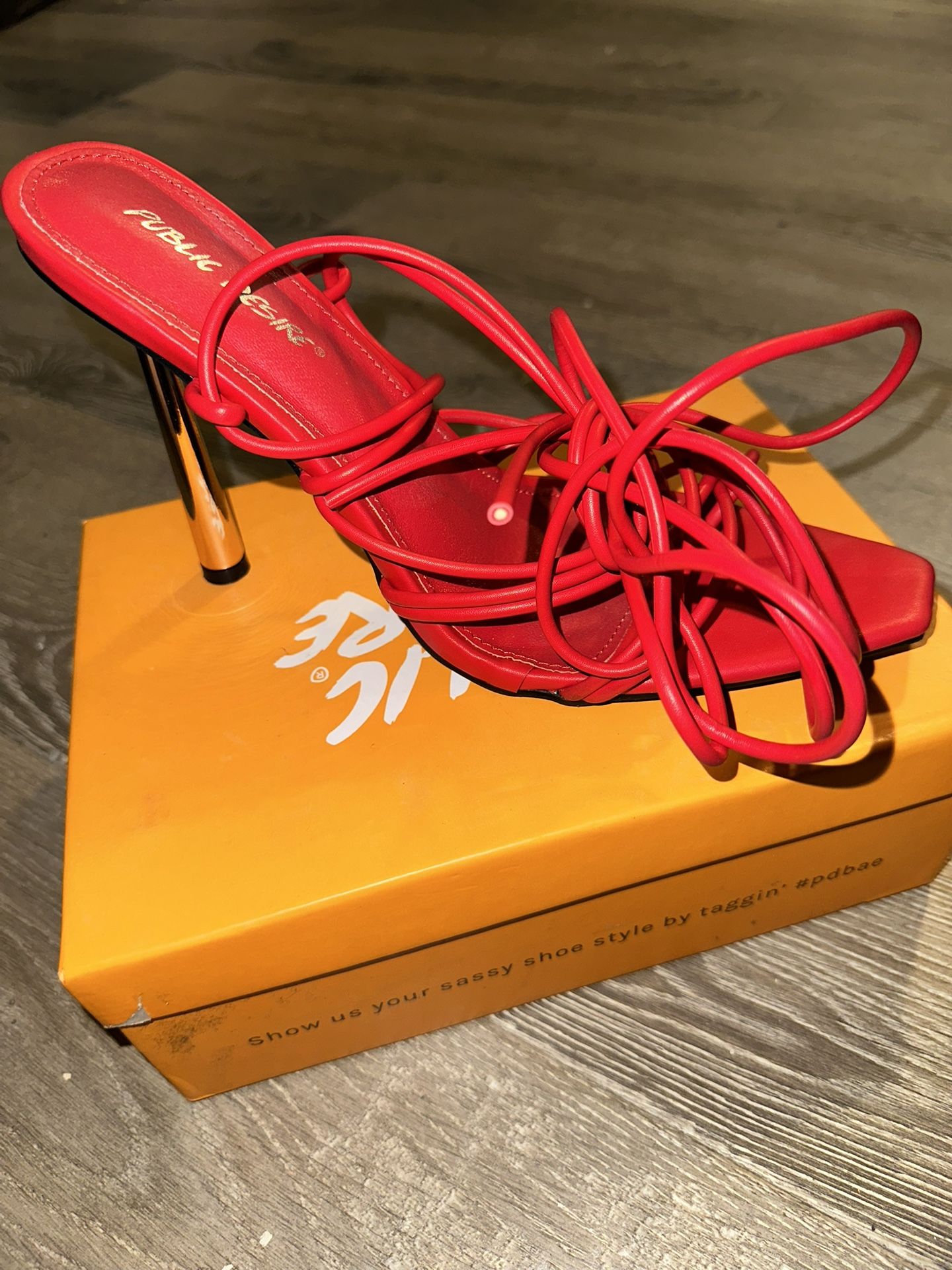 Public Desire Red Scrappy Heels