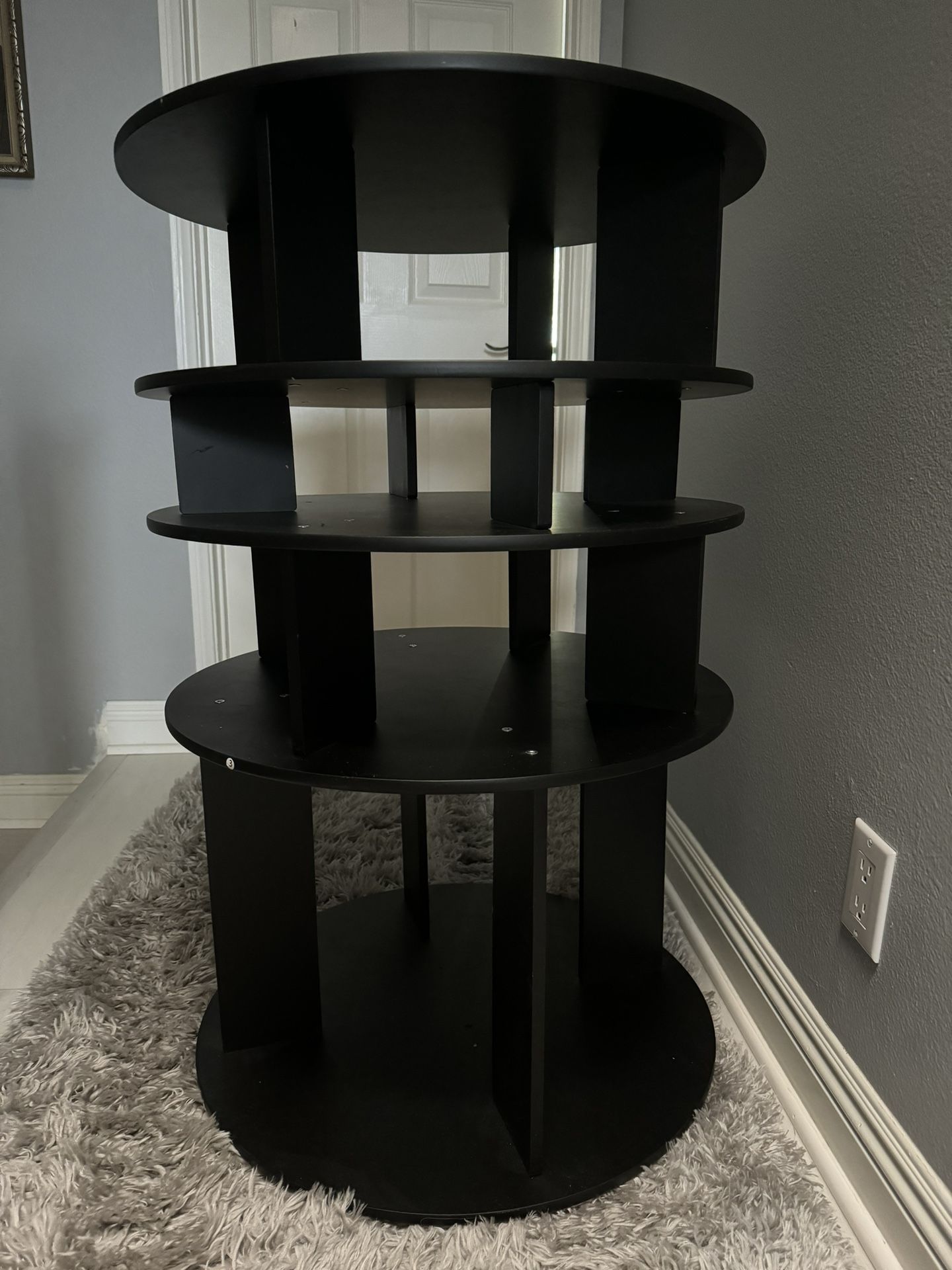 4 -Tier Shoe Rack : 360 Spinning Wooden Shoe Rack Tower - 4 -Tier