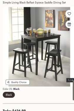 Black Bar Height Dining Table Set