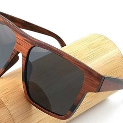 Wood Sunglasses With Bamboo Case