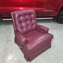 Vintage Tufted Leather Manual Recliner 