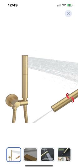 “ New”Brushed gold handheld  shower  head w/rain&jet modes(59” hose)