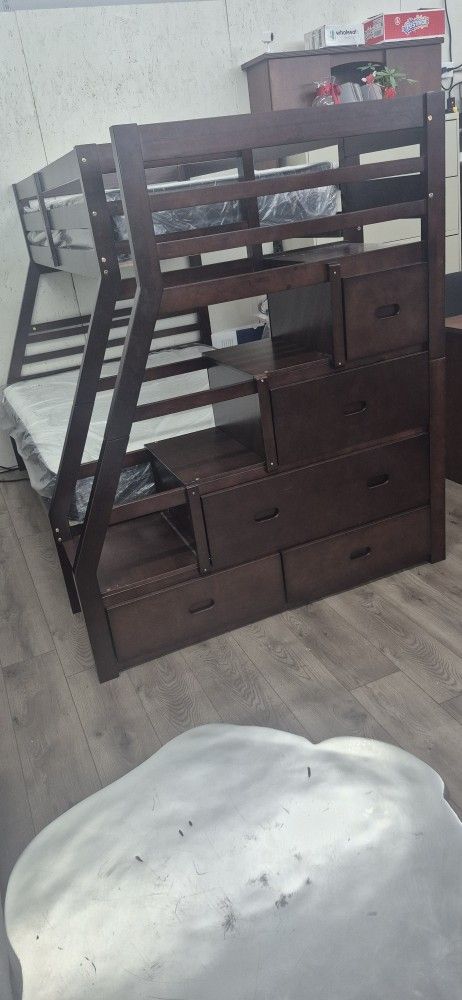 Twin & Full Bunk Bed All Wood - New Furniture