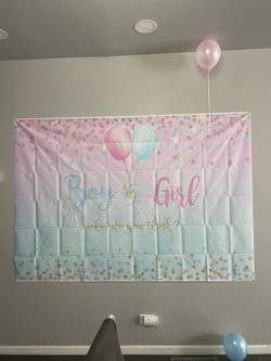 Gender reveal photo backdrop