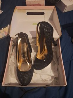 Black Rhinestone Stiletto Heels