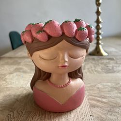 Girl Concrete Planter Head 