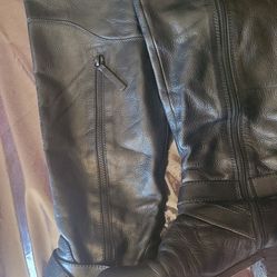Black Leather  High Boots  Size #8