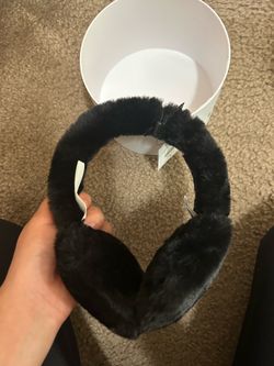 UGG Black Real Shearling Suede Earmuffs