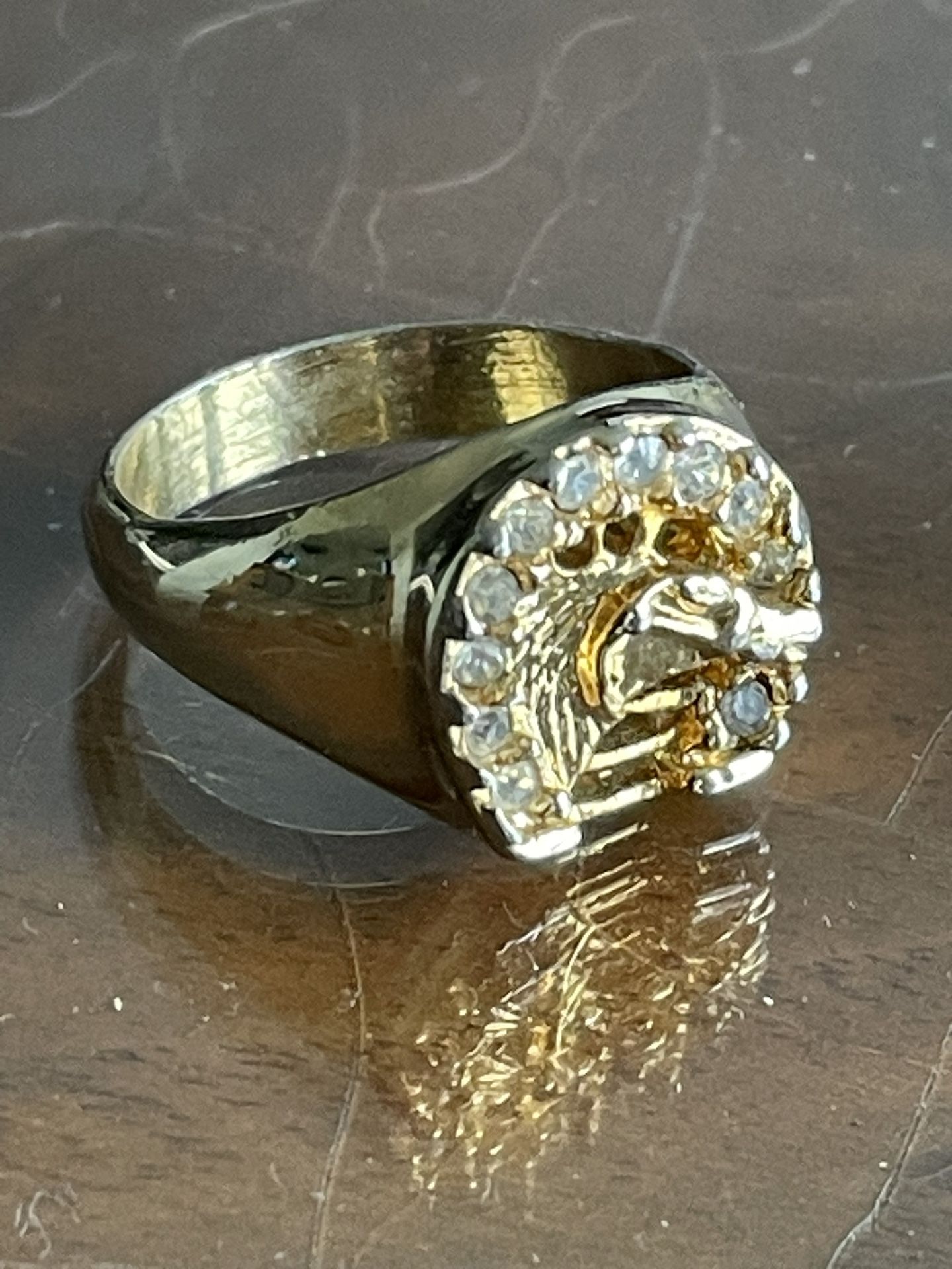 Gold Tone Ring With 11 CZ’s