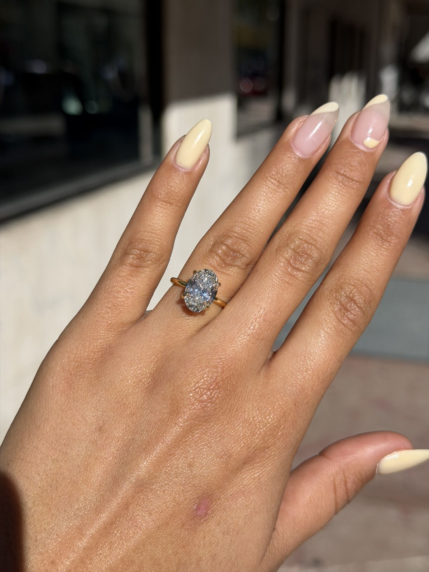 Oval solitaire diamond engagement ring Rings