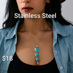 Stainless Steel and Turquoise necklace