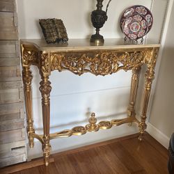 Gold Gilded Console Table