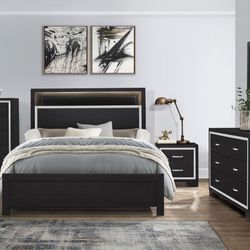 4 Piece LED Queen Bedroom Set