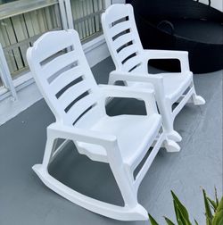 Adam’s Big Easy White Stackable Rocking Chairs: 36.9”L x 29.62”W x 41”H-30 each