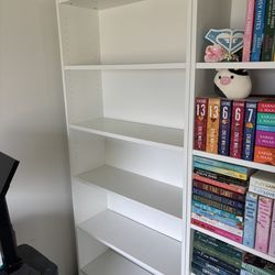 1- Billy IKEA- White 5-Shelf Bookcase – Tall Modern Storage Shelf