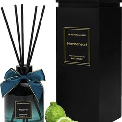 NEVAEHEART Reed Diffuser, Bergamot Scented Reed Diffuser Set, Home Fragrance Scent Diffuser, Oil Diffuser Sticks, 6.1 oz (180ml