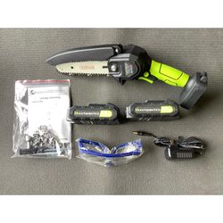 6 Inch Cordless Mini Chainsaw with 2 Batteries,Charger and Case