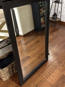 Large Black Wood Framed Mirror
