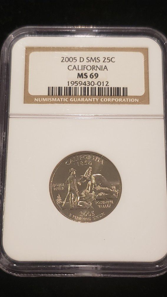 2005 D SMS 25 Cent California State Quarter NGC Certified MS 69