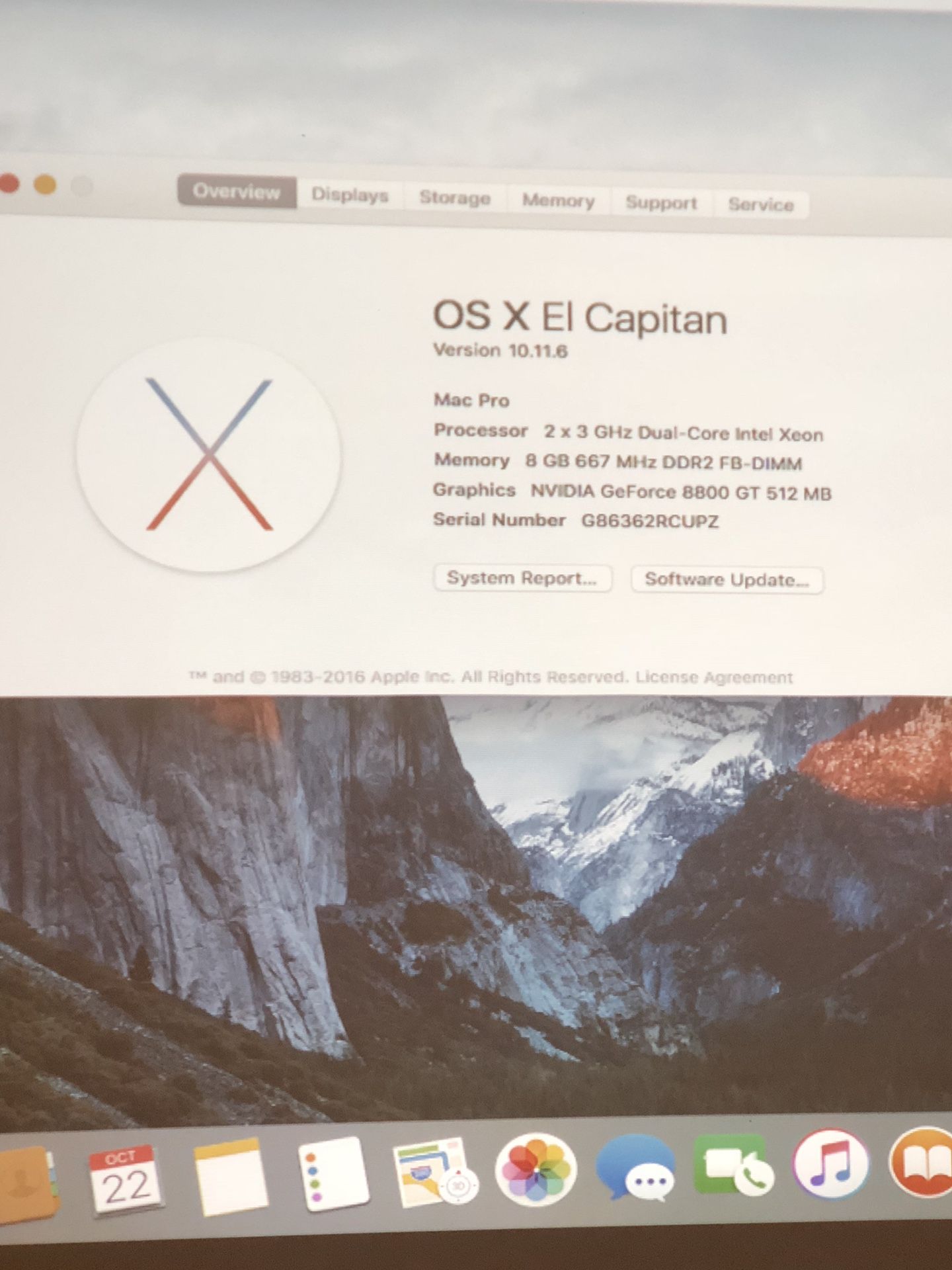 Mac pro 1.1 quad core 3.0ghz 1tb 8gb ram