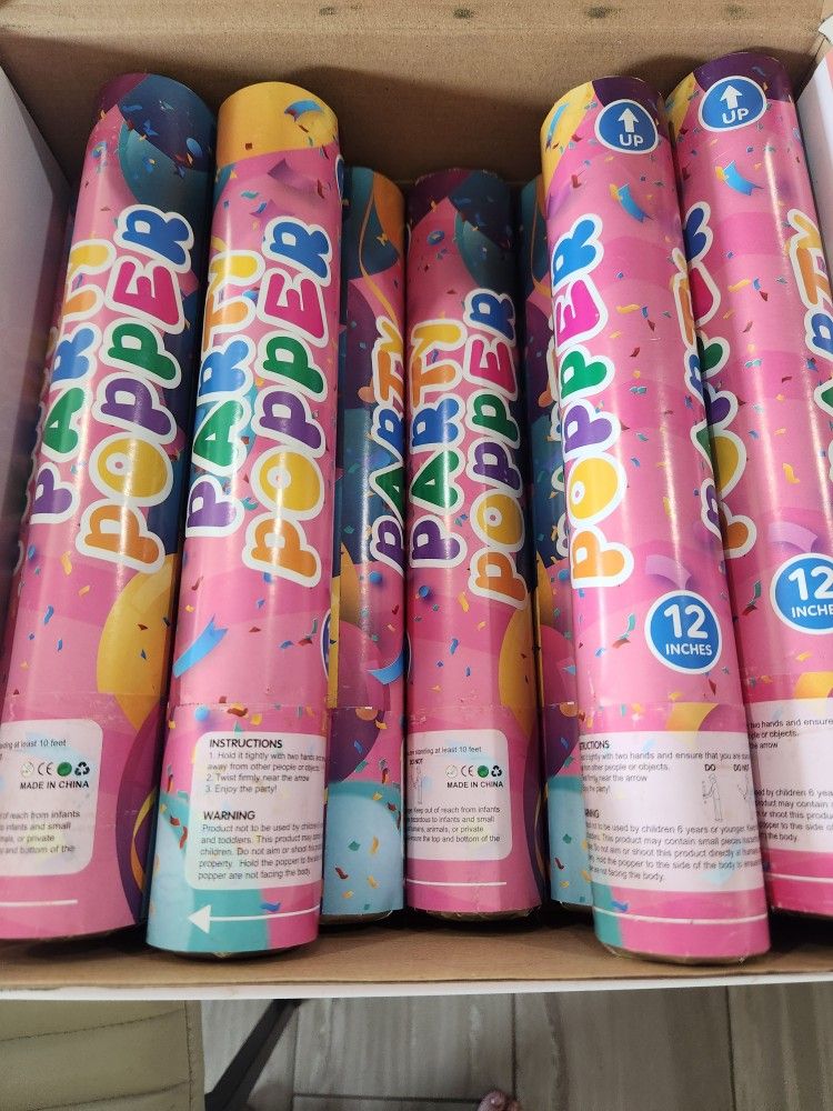 TEN 12" CONFETTI POPPERS LAUNCHES 25 ft!