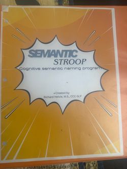 Semantic Stroop Semantic Therapy Program - Cognitive Linguistic