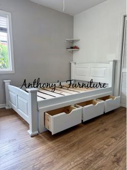 White full bed and storage - more colors available