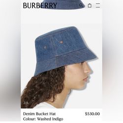BURBERRY Denim bucket hat blue indigo