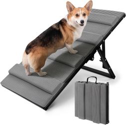 RAYKI Foldable Dog Ramp 5 Adjustable Heights for Bed & Couch