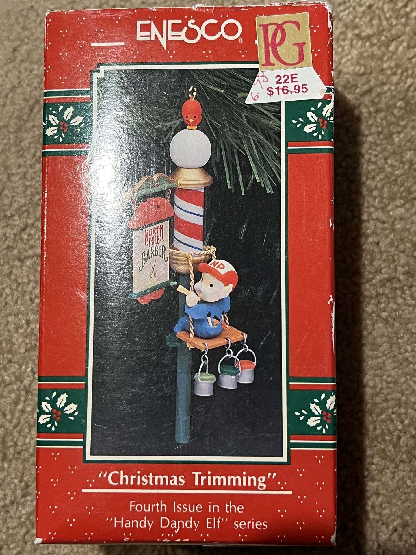 Enesco Christmas Trimming Painter Ornament North Pole Handy Dandy Elf Vtg 1991