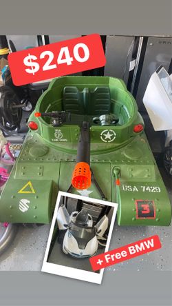 Adventure Force 24 Volt Thunder Tank GREEN Ride-On With Working Cannon and Rotating Turret