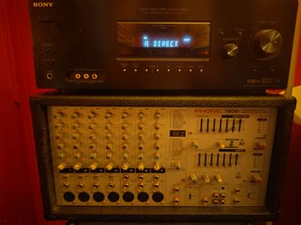 Sony receiver/phonic 7800 powered mixer/mtx 12 inch speaker
