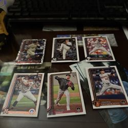 Lot Of 70 Baseball And Football Cards 2025 Rookies Refractors Stars Inserts 