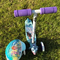 Kids Scooter And Helmet Elsa And Ana