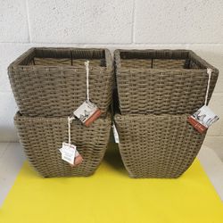 Wicker Baskets Set Of Four (4) NWT