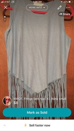 New with tags xl fringe tank top