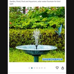 Solar Fountain, Solar Bird Bath Fountain Pump, 2.5W Black Solar Water Fountain with 2 Nozzles for Outdoors, Fish Tank, Garden, Pond, Pool and Aquarium