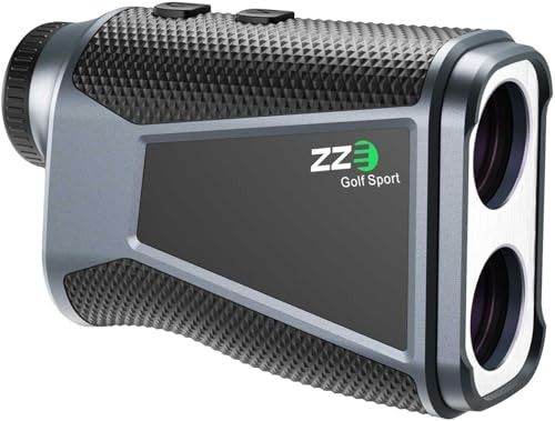 ZZE Golf Laser Rangefinder Solar Powered, 1200 Yards 7X Magnification Rechargeable Range Finder Golfing Accessory with Slope Compensation Flag Pole Lo