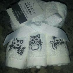 5 Piece Washcloth Set! Cat Theme! Brand New! 