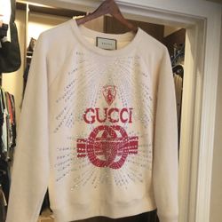 Rare Gucci Crystal-Embellished Printed Cotton-Jersey