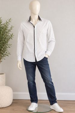 Men's PD&C Polka Dot Button Down Shirt Size S