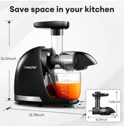 AMZCHEF Slow Cold Press Juicer with Reverse Function Masticating Black Color