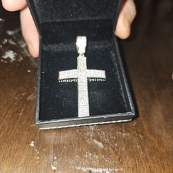 Harlem Bling 925 Silver Cross Pendant 