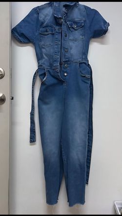 Women's Denim Jumpsuit Short Sleeve