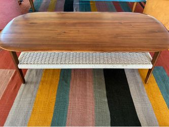 Mid century modern wooden bench