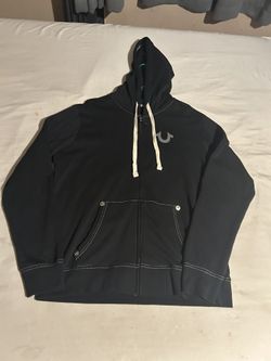 true Religion Men’s Classic Logo Zip Hoodie Size XL, Color: Black