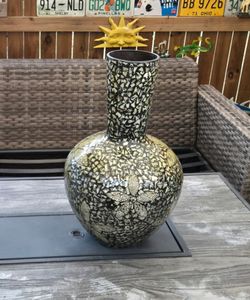 Pier One Mosaic Shell Decorative Vase